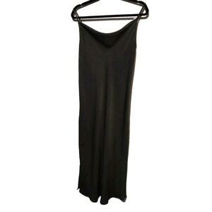 Supesu Womens Sz 4 Dark Green Slip Dress Satin Cowl Neck Dark Fairy Witchygoth